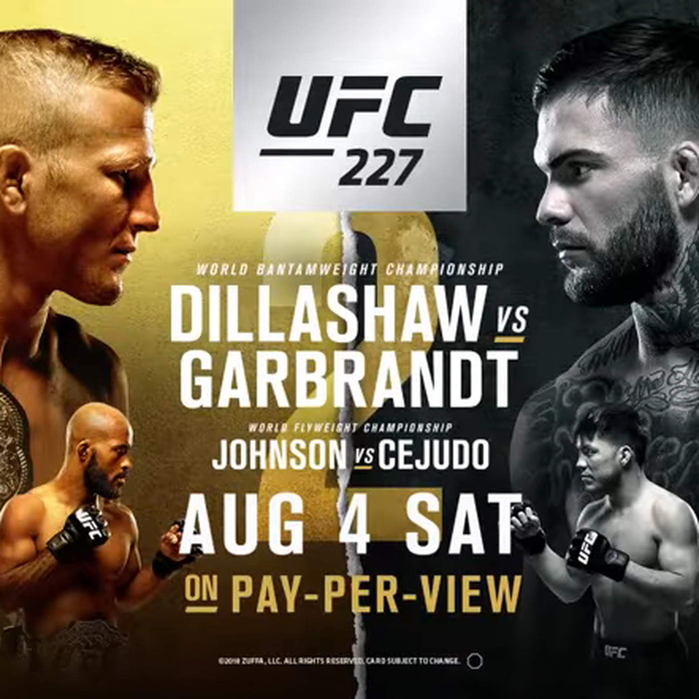 UFC 227 Results Dillashaw vs. Garbrandt 2 August 4th, 2018