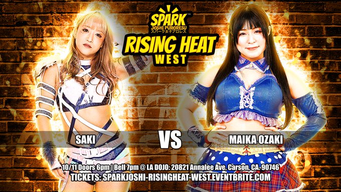 SAKI vs Maika Ozaki Announced For SPARK Joshi Rising Heat West (10/11/2023)