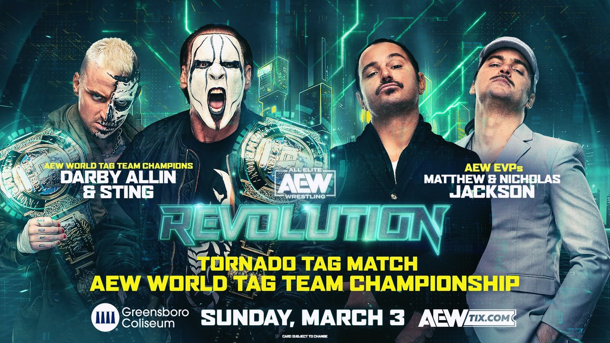 Sting & Darby Allin to Defend World Tag Team Titles Against The Young Bucks at AEW Revolution