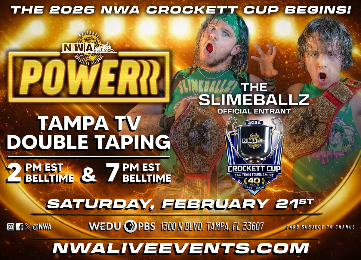 The SlimeBallz Announced As Participants In 2026 NWA Crockett Cup Tournament