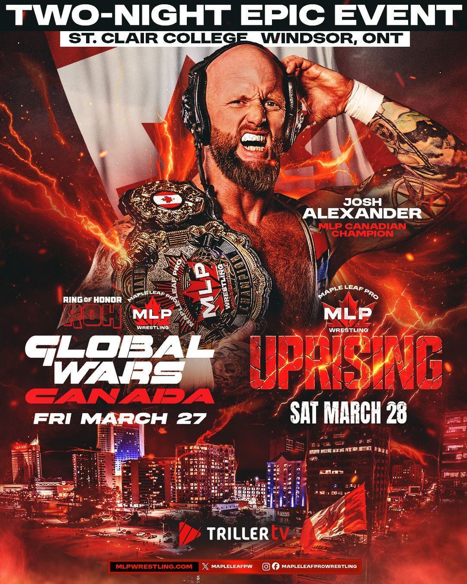 Josh Alexander Announced For ROH And MLP Present Global Wars Canada + Uprising