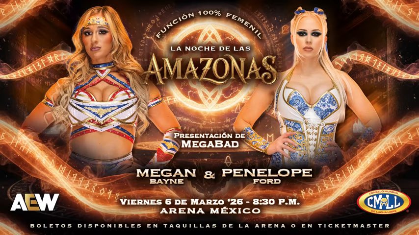 Megan Bayne and Penelope Ford Announced For March 6th CMLL Show
