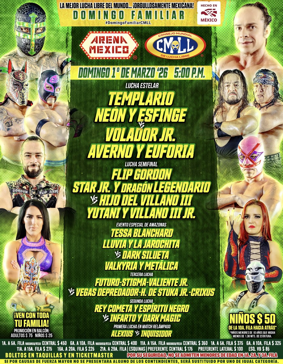 CMLL Domingo Familiar Results – March 1, 2026