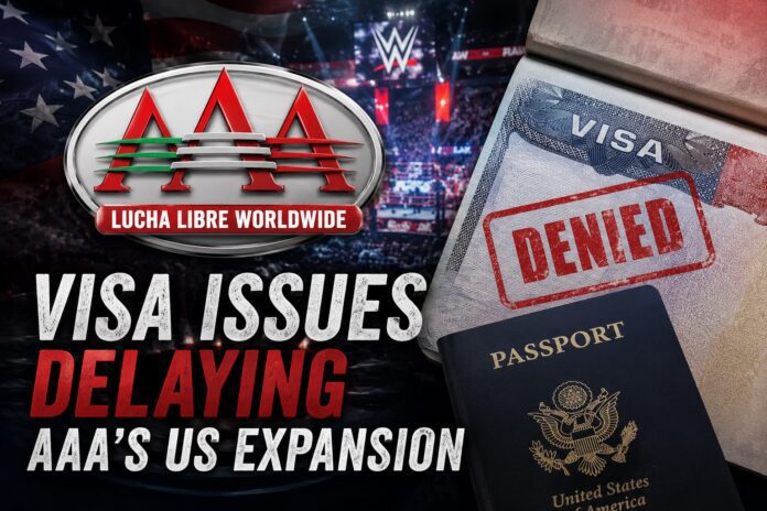 AAA Visa Issues Delay U.S. Expansion Graphic highlighting AAA’s visa issues affecting the company’s United States expansion plans, featuring the AAA logo, a denied visa stamp, and text referencing delays for upcoming U.S. events.